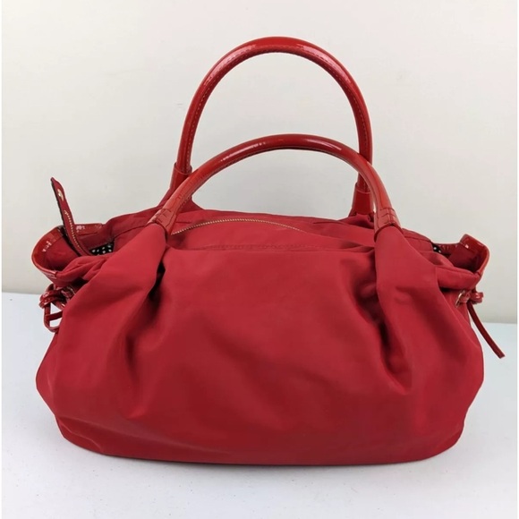 Kate Spade New York Red Faux Patent Leather and Vinyl Shoulder Bag - Picture 6 of 12